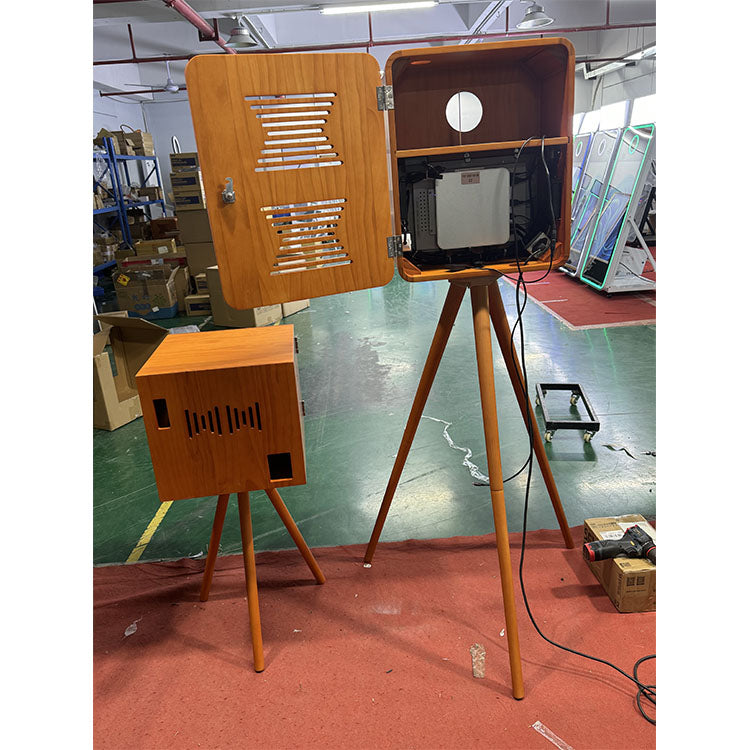 Portable Real Wood Light Weight Touch Screen DSLR Vintage PhotoBooth with Printer and Camera（Contact to place an order）