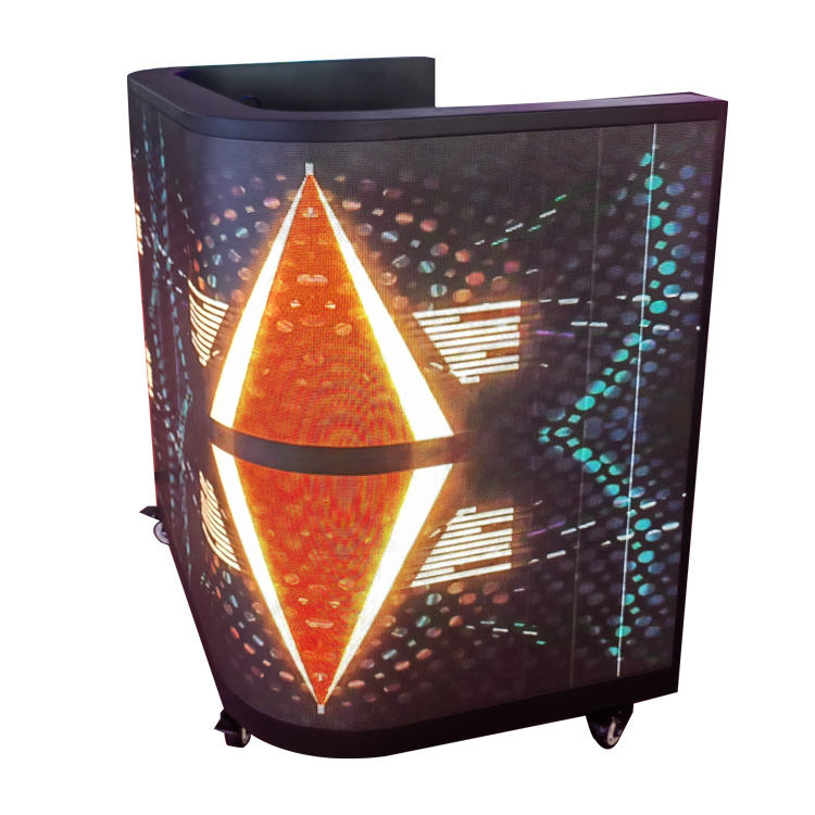 New Style Popular LED Display DJ Booth Play Video Dj Station Facade Desk Stand Table Booth Led Video Wall Display Screen（Contact to place an order）