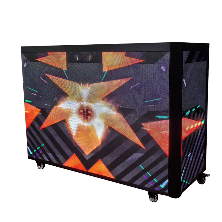 New Style Popular LED Display DJ Booth Play Video Dj Station Facade Desk Stand Table Booth Led Video Wall Display Screen（Contact to place an order）