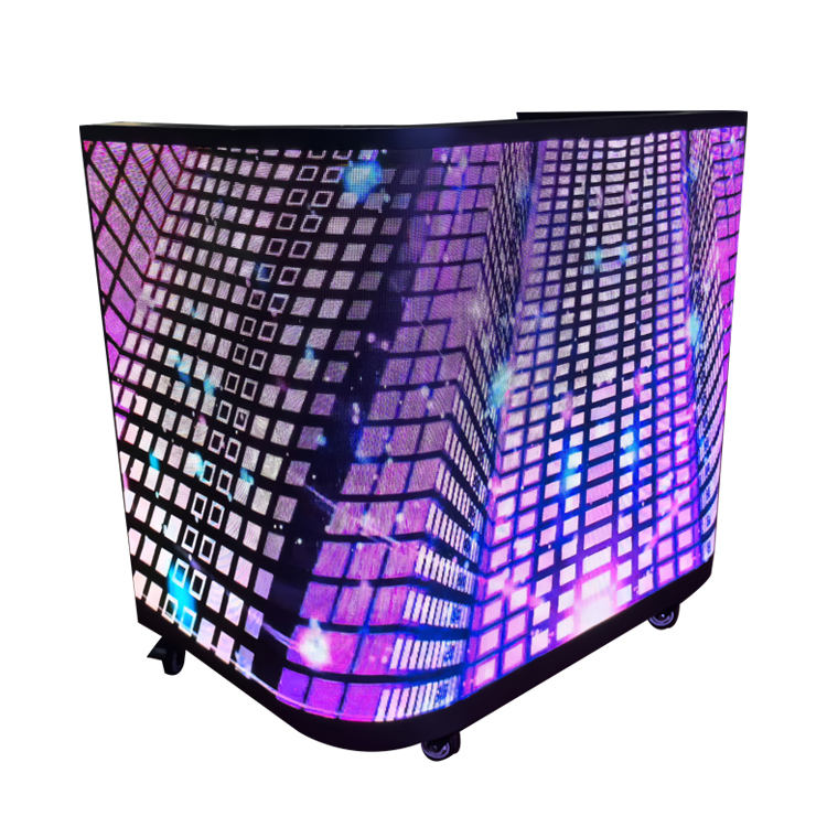 New Style Popular LED Display DJ Booth Play Video Dj Station Facade Desk Stand Table Booth Led Video Wall Display Screen（Contact to place an order）