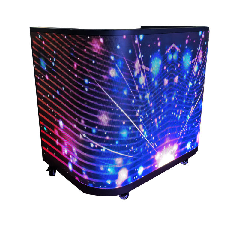 New Style Popular LED Display DJ Booth Play Video Dj Station Facade Desk Stand Table Booth Led Video Wall Display Screen（Contact to place an order）