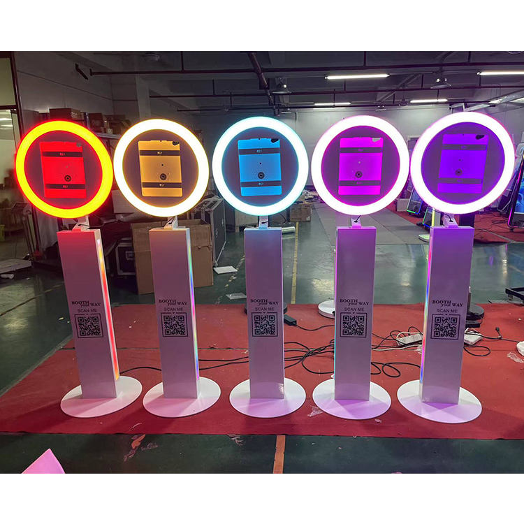 Portable iPad Photo Exhibition Party Booth Design Selfie Mirror iPad Photo Booth with Led Stand(Contact to place an order)