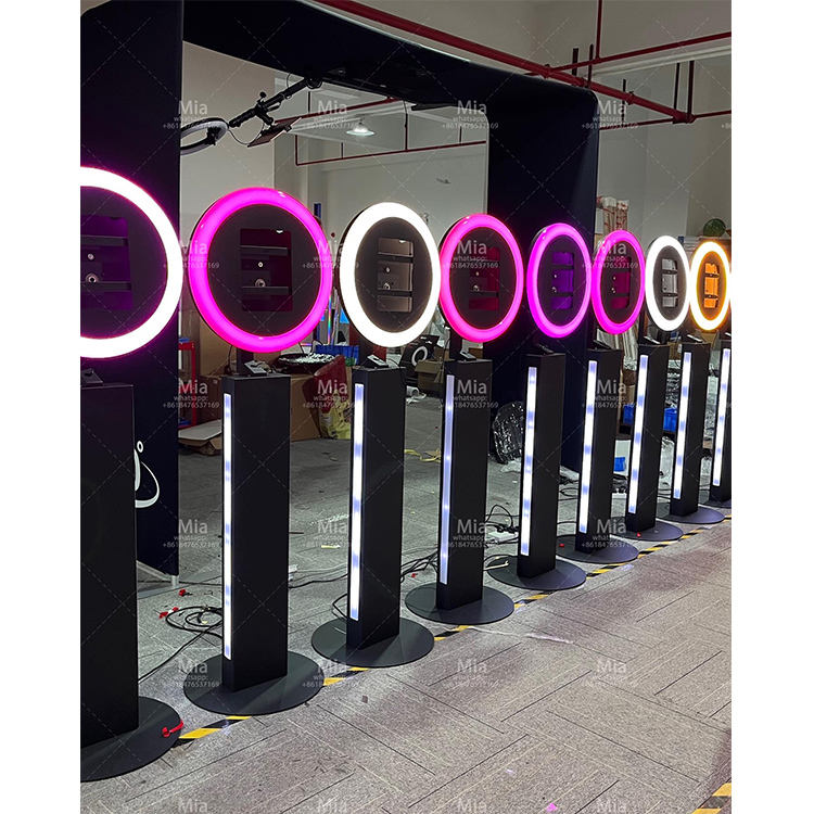 Portable iPad Photo Exhibition Party Booth Design Selfie Mirror iPad Photo Booth with Led Stand(Contact to place an order)