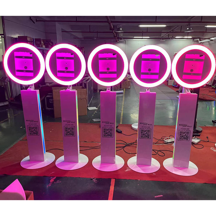 Portable iPad Photo Exhibition Party Booth Design Selfie Mirror iPad Photo Booth with Led Stand(Contact to place an order)