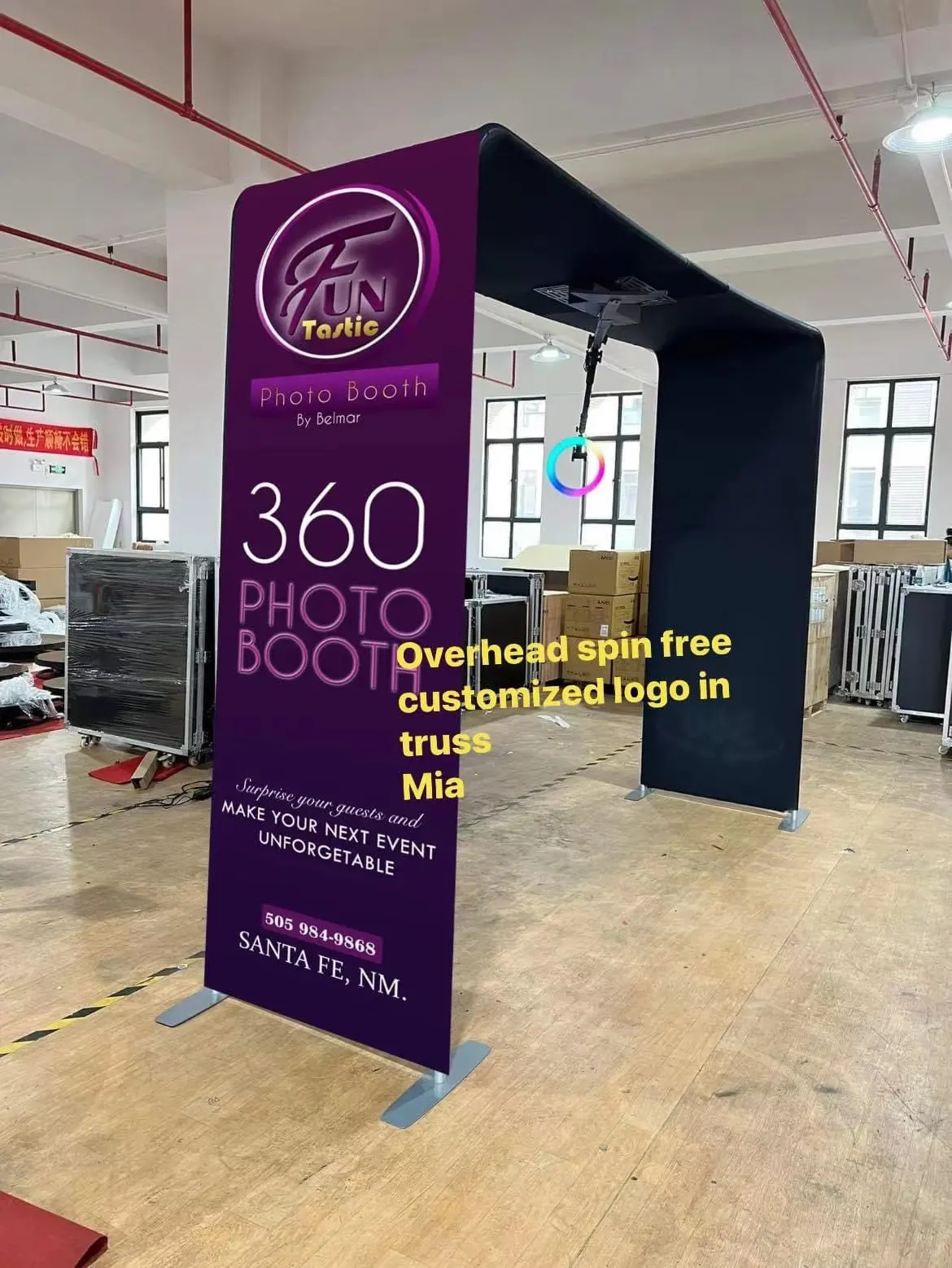 Overhead Spin 360 Photo Booth with Free Custom LOGO for Wedding（Contact to place an order）